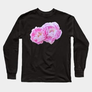 Pink and White Bicolor Roses Long Sleeve T-Shirt